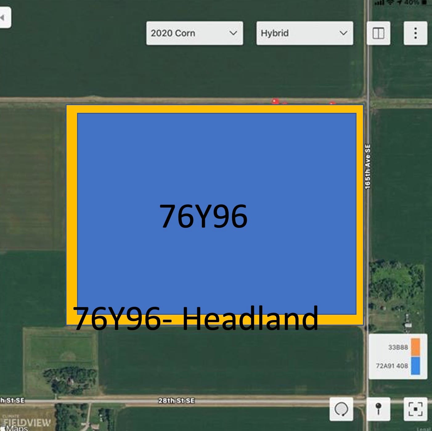 Headland representation on a field